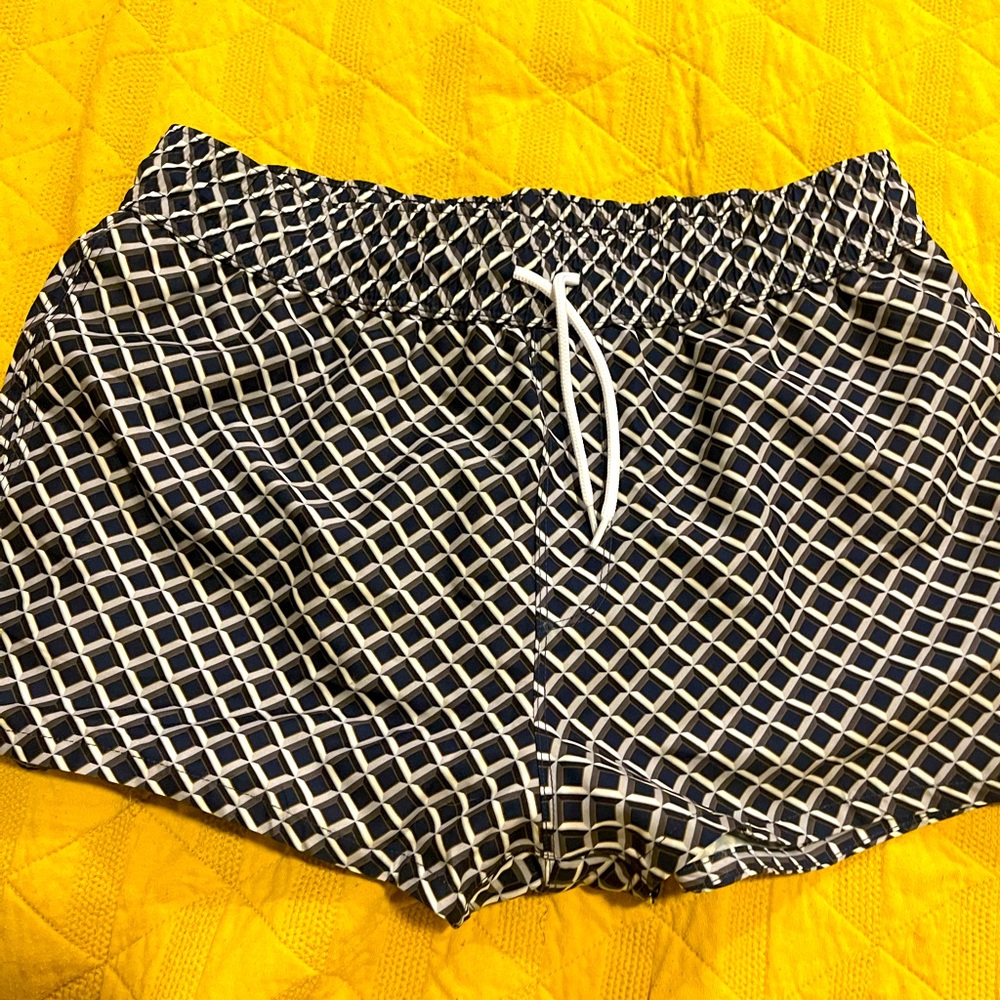 ASOS Blue/White Geometric Men’s Swim Trunks